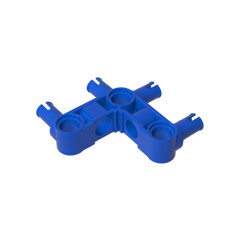 Gobricks,Technic Pin Connector Hub Perpendicular 3 x 3 Bent with 4 Pins (Pin Ridges Across Part),55615