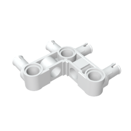 Technic Pin Connector Hub Perpendicular 3 x 3 Bent with 4 Pins (Pin Ridges Across Part),55615