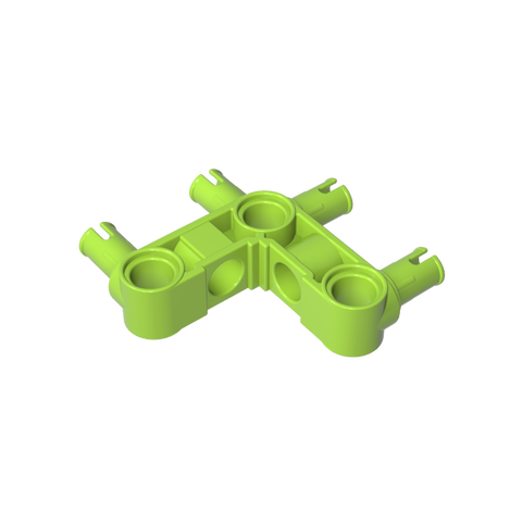 Gobricks,Technic Pin Connector Hub Perpendicular 3 x 3 Bent with 4 Pins (Pin Ridges Across Part),55615