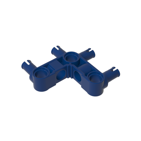 Gobricks,Technic Pin Connector Hub Perpendicular 3 x 3 Bent with 4 Pins (Pin Ridges Across Part),55615