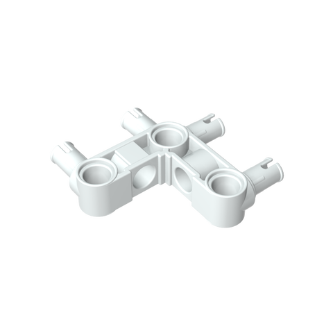 Gobricks,Technic Pin Connector Hub Perpendicular 3 x 3 Bent with 4 Pins (Pin Ridges Across Part),55615