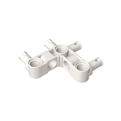 Gobricks,Technic Pin Connector Hub Perpendicular 3 x 3 Bent with 4 Pins (Pin Ridges Across Part),55615