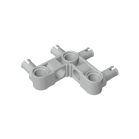 Gobricks,Technic Pin Connector Hub Perpendicular 3 x 3 Bent with 4 Pins (Pin Ridges Across Part),55615