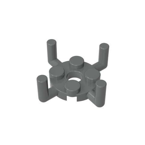 Gobricks,Plate Round 2 x 2 with Pin Hole and 4 Arms Up,98284,65738