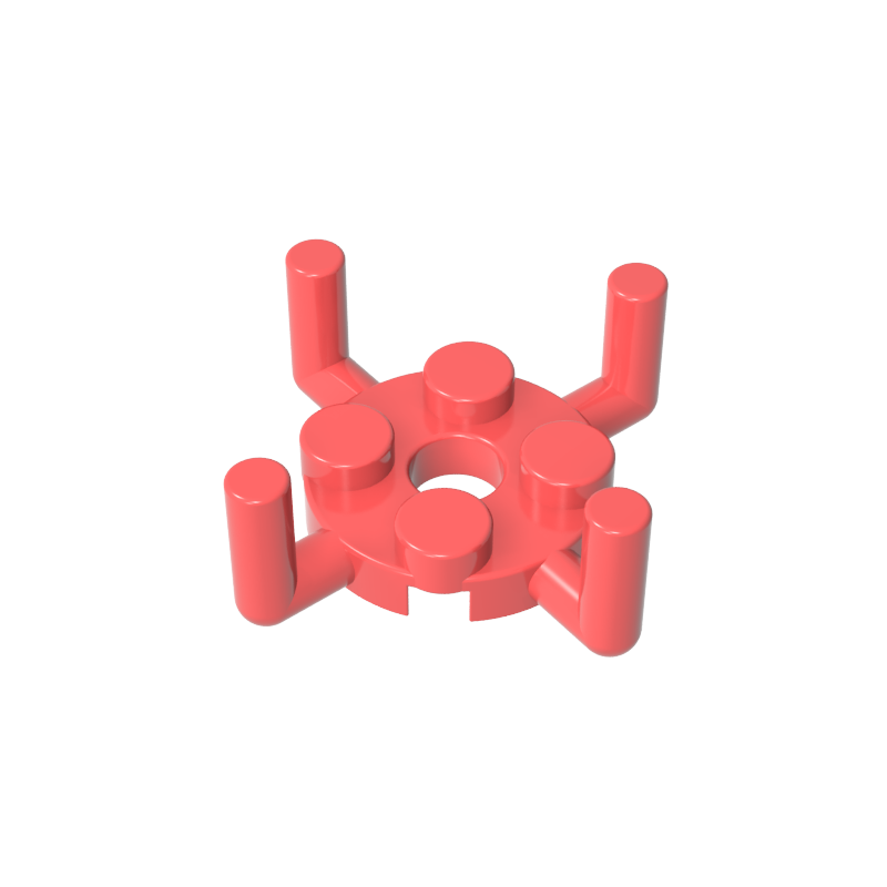 Gobricks,Plate Round 2 x 2 with Pin Hole and 4 Arms Up,98284,65738