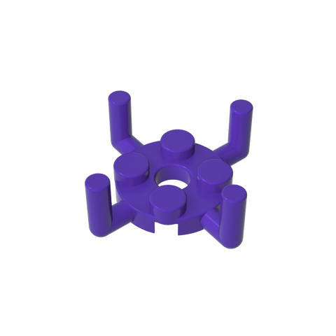 Gobricks,Plate Round 2 x 2 with Pin Hole and 4 Arms Up,98284,65738