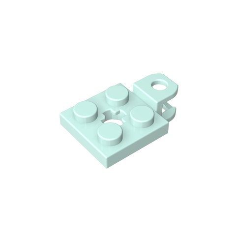 Gobricks,Plate Special 2 x 2 with Towball Socket, Short, Flattened with Holes and Axle Hole in Center,63082,42478