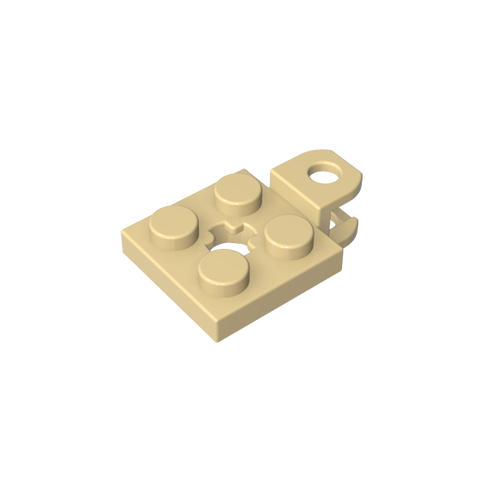 Gobricks,Plate Special 2 x 2 with Towball Socket, Short, Flattened with Holes and Axle Hole in Center,63082,42478