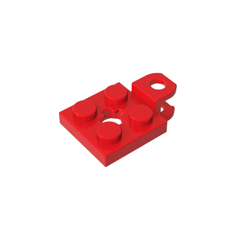 Gobricks,Plate Special 2 x 2 with Towball Socket, Short, Flattened with Holes and Axle Hole in Center,63082,42478
