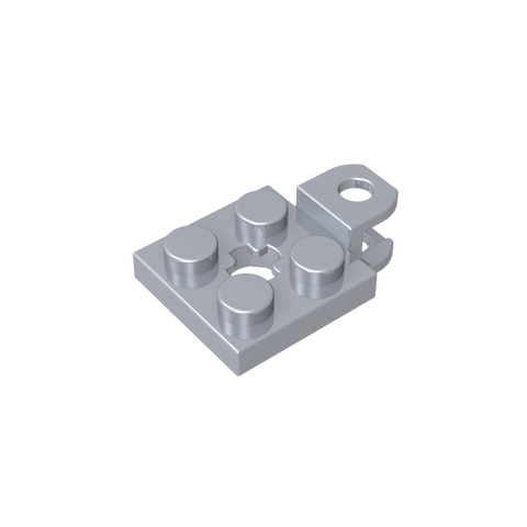 Gobricks,Plate Special 2 x 2 with Towball Socket, Short, Flattened with Holes and Axle Hole in Center,63082,42478