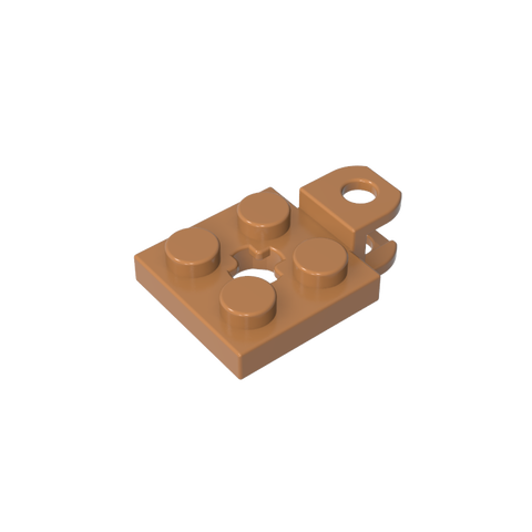 Gobricks,Plate Special 2 x 2 with Towball Socket, Short, Flattened with Holes and Axle Hole in Center,63082,42478