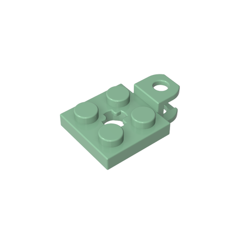 Gobricks,Plate Special 2 x 2 with Towball Socket, Short, Flattened with Holes and Axle Hole in Center,63082,42478