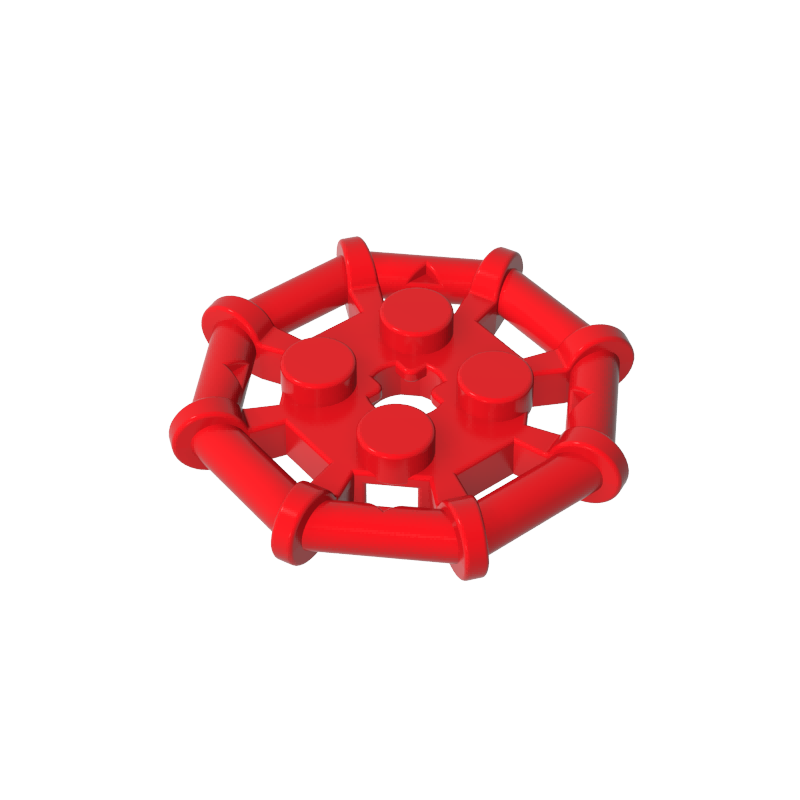 Gobricks,Plate Special 2 x 2 with Bar Frame Octagonal, Reinforced, Completely Round Studs,75937,30033