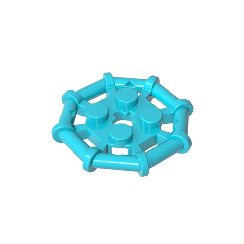 Gobricks,Plate Special 2 x 2 with Bar Frame Octagonal, Reinforced, Completely Round Studs,75937,30033