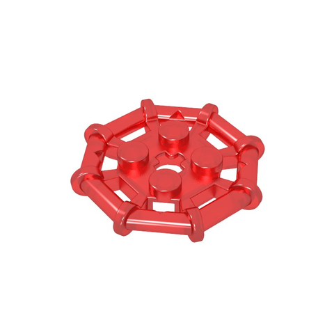 Gobricks,Plate Special 2 x 2 with Bar Frame Octagonal, Reinforced, Completely Round Studs,75937,30033