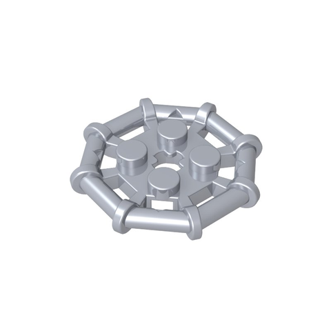 Gobricks,Plate Special 2 x 2 with Bar Frame Octagonal, Reinforced, Completely Round Studs,75937,30033