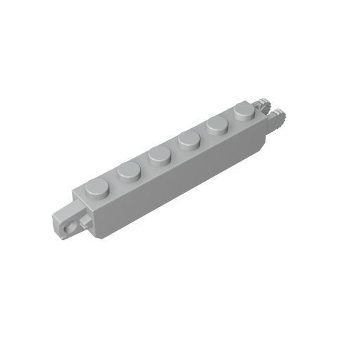 Gobricks,Hinge Brick 1 x 6 Locking with 1 Finger Vertical End and 2 Fingers Vertical End, 9 Teeth,30388,53914