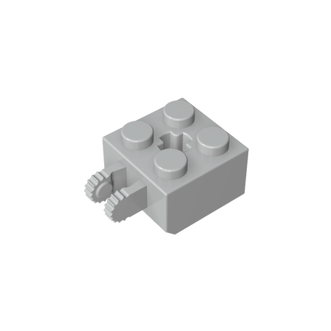 Gobricks,Hinge Brick 2 x 2 Locking with 2 Fingers Vertical and Axle Hole,40902,40902a,53029