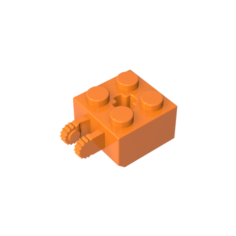 Gobricks,Hinge Brick 2 x 2 Locking with 2 Fingers Vertical and Axle Hole,40902,40902a,53029