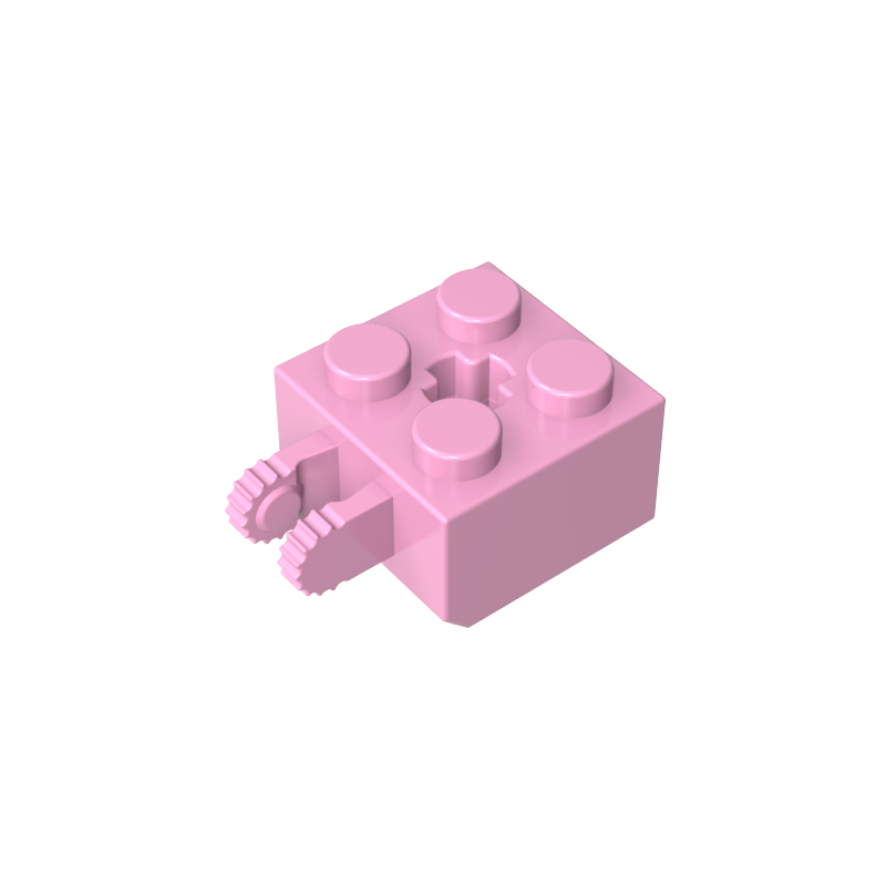 Gobricks,Hinge Brick 2 x 2 Locking with 2 Fingers Vertical and Axle Hole,40902,40902a,53029