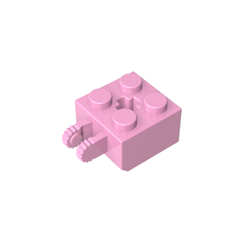 Gobricks,Hinge Brick 2 x 2 Locking with 2 Fingers Vertical and Axle Hole,40902,40902a,53029