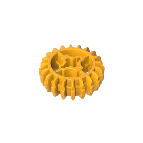 Gobricks,Technic Gear 20 Tooth Double Bevel with Axle Hole Type 1 [+ Opening],18575,32269
