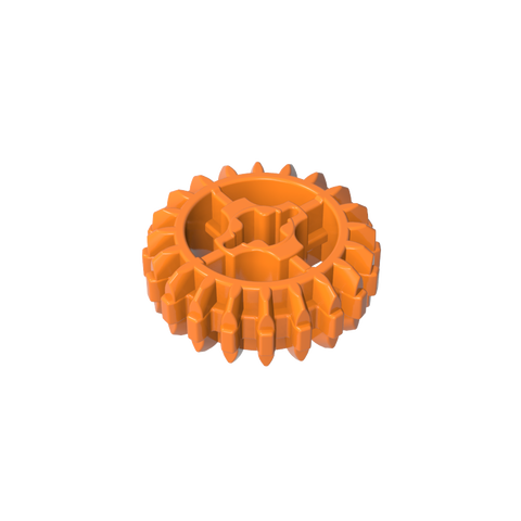 Gobricks,Technic Gear 20 Tooth Double Bevel with Axle Hole Type 1 [+ Opening],18575,32269