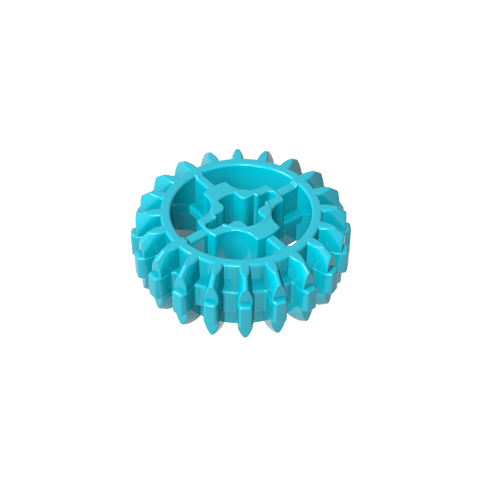 Gobricks,Technic Gear 20 Tooth Double Bevel with Axle Hole Type 1 [+ Opening],18575,32269