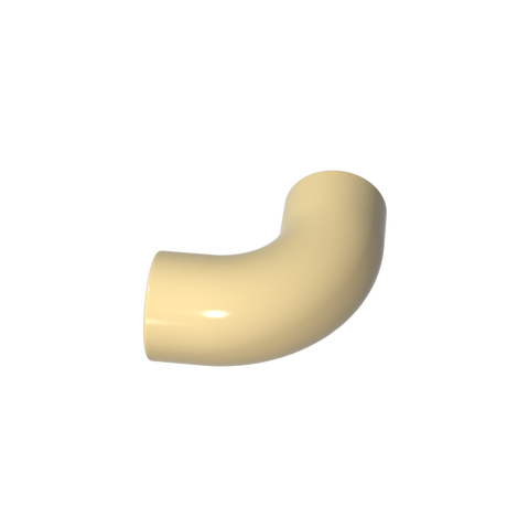 Gobricks,Brick Round 1 x 1 diameter Tube with 90 Degree Elbow (2 x 2 x 1) and Axle Holes (Crossholes) at each end,25214,71076a