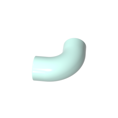 Gobricks,Brick Round 1 x 1 diameter Tube with 90 Degree Elbow (2 x 2 x 1) and Axle Holes (Crossholes) at each end,25214,71076a