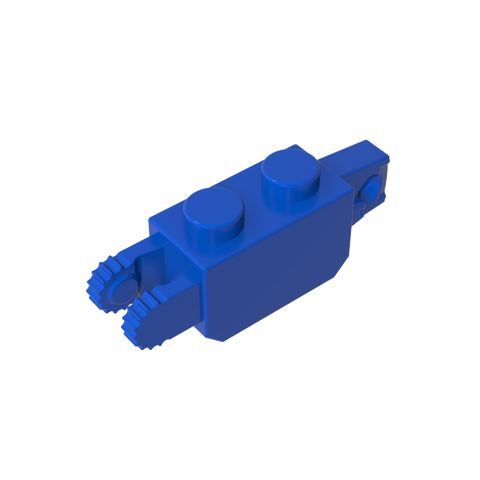 Gobricks,Hinge Brick 1 x 2 Locking with 1 Finger Vertical End and 2 Fingers Vertical End, 9 Teeth,30386,39893