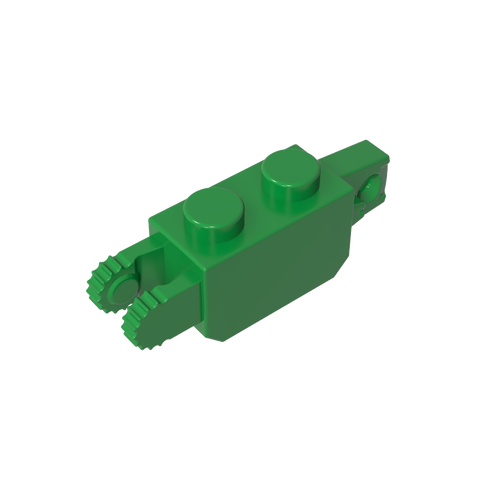 Gobricks,Hinge Brick 1 x 2 Locking with 1 Finger Vertical End and 2 Fingers Vertical End, 9 Teeth,30386,39893