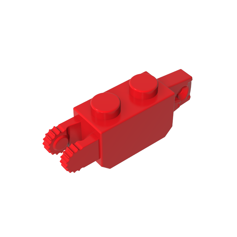 Gobricks,Hinge Brick 1 x 2 Locking with 1 Finger Vertical End and 2 Fingers Vertical End, 9 Teeth,30386,39893