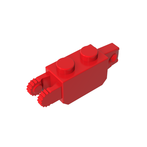 Gobricks,Hinge Brick 1 x 2 Locking with 1 Finger Vertical End and 2 Fingers Vertical End, 9 Teeth,30386,39893