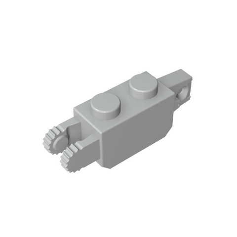 Gobricks,Hinge Brick 1 x 2 Locking with 1 Finger Vertical End and 2 Fingers Vertical End, 9 Teeth,30386,39893