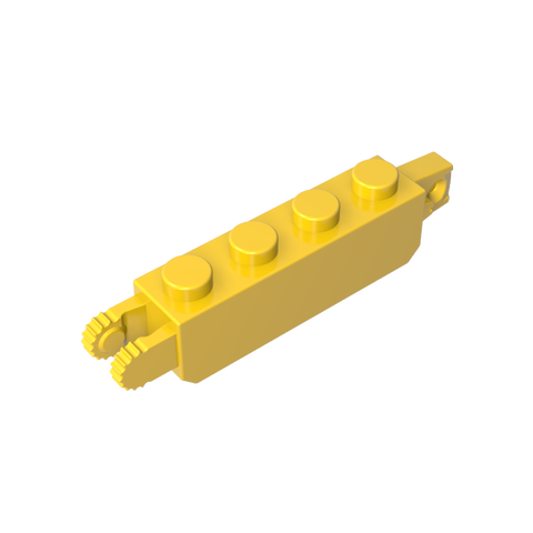 Gobricks,Hinge Brick 1 x 4 Locking with 1 Finger Vertical End and 2 Fingers Vertical End,30387,54661