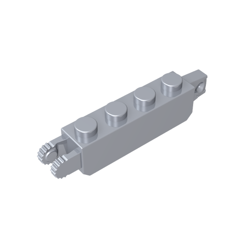 Gobricks,Hinge Brick 1 x 4 Locking with 1 Finger Vertical End and 2 Fingers Vertical End,30387,54661