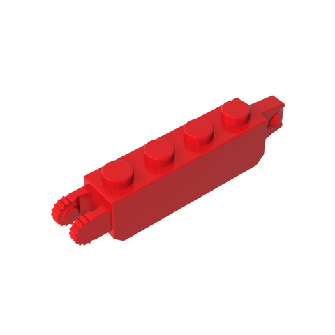 Gobricks,Hinge Brick 1 x 4 Locking with 1 Finger Vertical End and 2 Fingers Vertical End,30387,54661