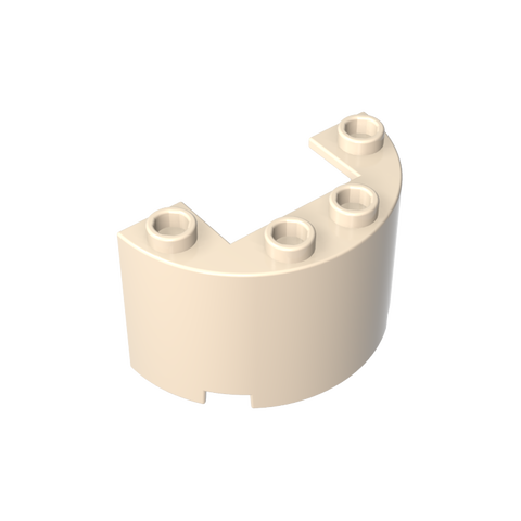 Gobricks,Cylinder Half 2 x 4 x 2 with 1 x 2 Cutout,24593,35402