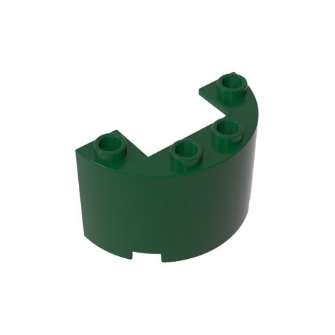 Gobricks,Cylinder Half 2 x 4 x 2 with 1 x 2 Cutout,24593,35402