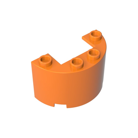 Gobricks,Cylinder Half 2 x 4 x 2 with 1 x 2 Cutout,24593,35402