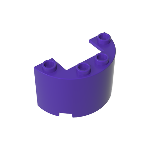 Gobricks,Cylinder Half 2 x 4 x 2 with 1 x 2 Cutout,24593,35402