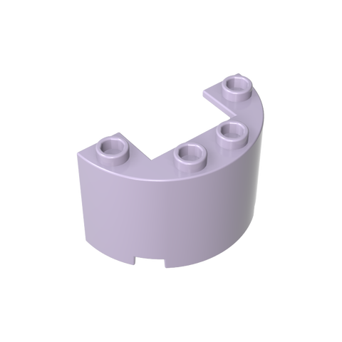 Gobricks,Cylinder Half 2 x 4 x 2 with 1 x 2 Cutout,24593,35402