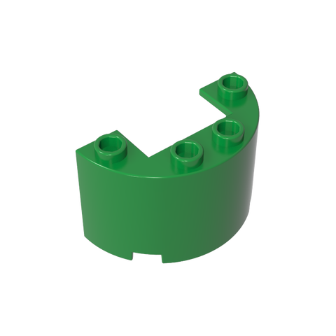 Gobricks,Cylinder Half 2 x 4 x 2 with 1 x 2 Cutout,24593,35402