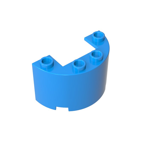 Gobricks,Cylinder Half 2 x 4 x 2 with 1 x 2 Cutout,24593,35402