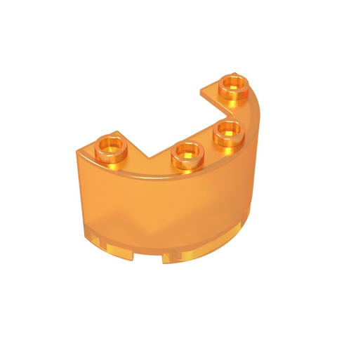 Gobricks,Cylinder Half 2 x 4 x 2 with 1 x 2 Cutout,24593,35402