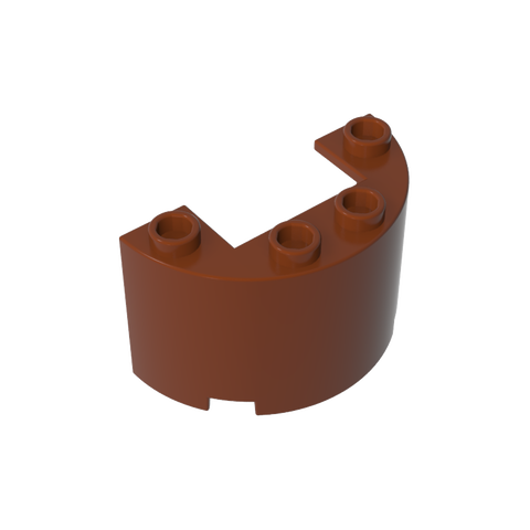 Gobricks,Cylinder Half 2 x 4 x 2 with 1 x 2 Cutout,24593,35402