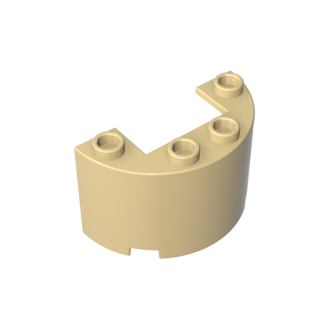 Gobricks,Cylinder Half 2 x 4 x 2 with 1 x 2 Cutout,24593,35402