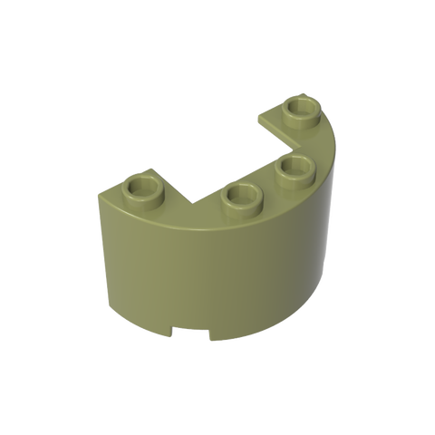 Gobricks,Cylinder Half 2 x 4 x 2 with 1 x 2 Cutout,24593,35402