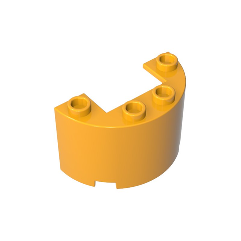 Gobricks,Cylinder Half 2 x 4 x 2 with 1 x 2 Cutout,24593,35402